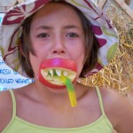 2010 participant with a creative snack "I learned a lot about food and gardens by doing really fun things at the Sauce Plot!"